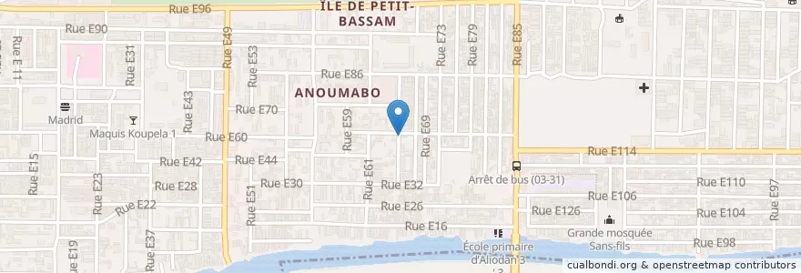 Mapa de ubicacion de Wc Pulique en Costa D'Avorio, Abidjan, Marcory.