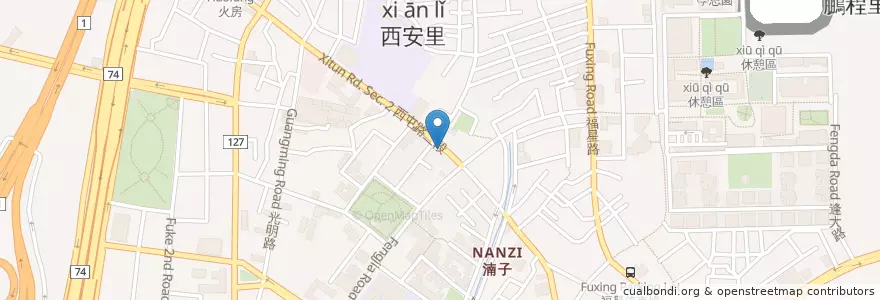 Mapa de ubicacion de 茶湯會 en تایوان, تایچونگ, 西屯區.