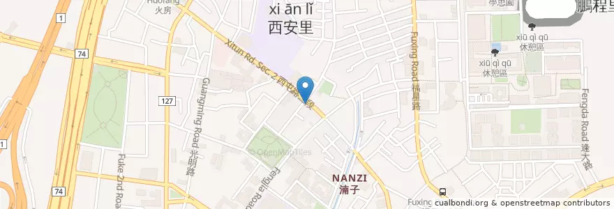 Mapa de ubicacion de 黑翡淬 en Taiwan, Taichung, 西屯區.