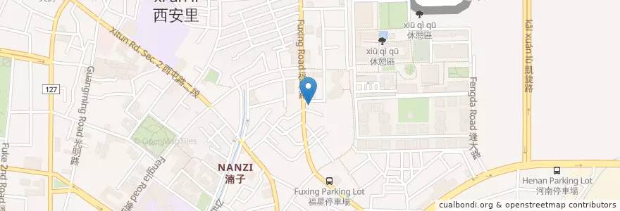 Mapa de ubicacion de 一心素食臭豆腐 en تايوان, تاي شانغ, 西屯區.