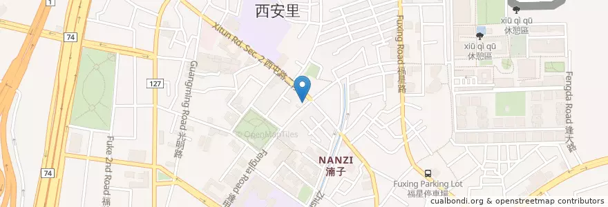Mapa de ubicacion de 汕頭香鴨意麵 en 臺灣, 臺中市, 西屯區.