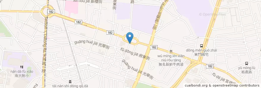 Mapa de ubicacion de 太師傅 en 台湾, 台南市, 東区.