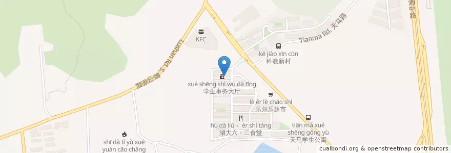 Mapa de ubicacion de 中国银行 en Çin, Hunan, 长沙市 / Changsha, 岳麓区.