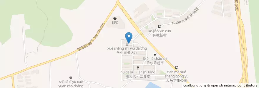 Mapa de ubicacion de 广东南粤银行 en China, Hunan, 长沙市 / Changsha, 岳麓区.