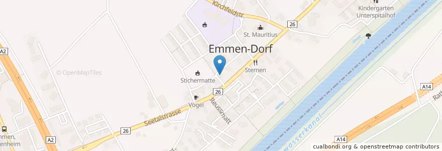 Mapa de ubicacion de Raiffeisenbank Emmen en Schweiz/Suisse/Svizzera/Svizra, Luzern.