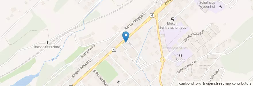 Mapa de ubicacion de Migrol Tankstelle AMAG Ebikon en Suiza, Lucerna, Ebikon.