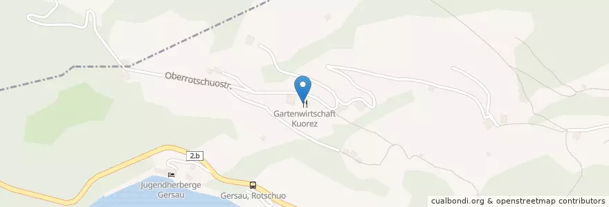 Mapa de ubicacion de Gartenwirtschaft Kuorez en Suiza, Gersau.