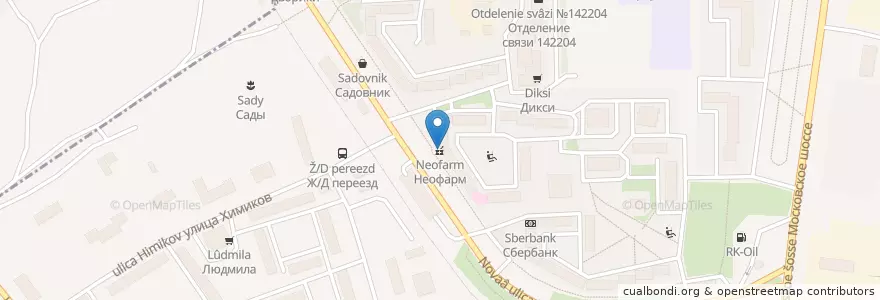 Mapa de ubicacion de Неофарм en Rusia, Distrito Federal Central, Óblast De Moscú, Городской Округ Серпухов.