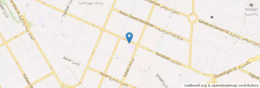 Mapa de ubicacion de بانک رفاه en Iran, استان خراسان رضوی, شهرستان مشهد, مشهد, بخش مرکزی شهرستان مشهد.