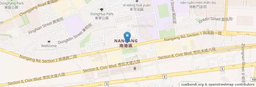 Mapa de ubicacion de 南港門診部 en Taiwan, Nuova Taipei, Taipei, Distretto Di Nangang.