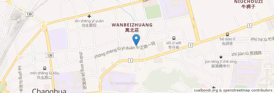 Mapa de ubicacion de 慈生仁愛院 en تایوان, 臺灣省, شهرستان جانگوآ, 彰化市.
