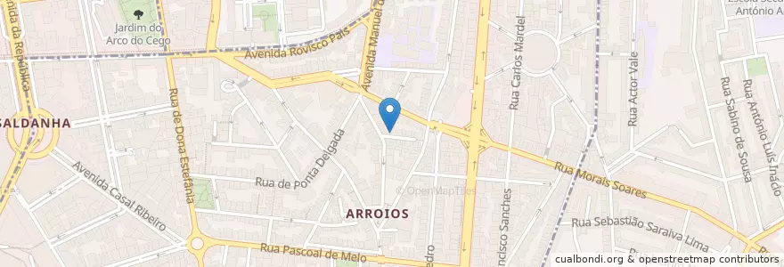 Mapa de ubicacion de Tasca do Sekuras (Armando) en البرتغال, Área Metropolitana De Lisboa, Lisboa, Grande Lisboa, لشبونة, Arroios.