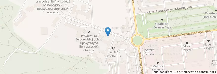 Mapa de ubicacion de Мастер-Пицца en Rusland, Centraal Federaal District, Oblast Belgorod, Белгородский Район, Городской Округ Белгород.