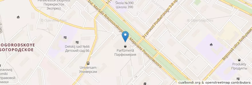 Mapa de ubicacion de Киви en 러시아, Центральный Федеральный Округ, Москва, Восточный Административный Округ, Район Богородское.