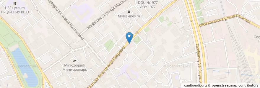 Mapa de ubicacion de Шоколадное ателье en Rusland, Centraal Federaal District, Moskou, Центральный Административный Округ, Басманный Район.