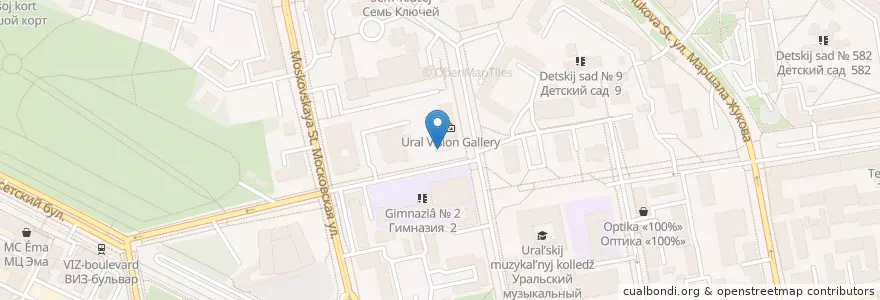Mapa de ubicacion de Dieci en Russia, Уральский Федеральный Округ, Свердловская Область, Городской Округ Екатеринбург.