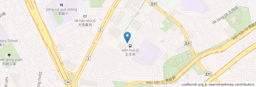 Mapa de ubicacion de 新北市立圖書館板橋江子翠分館 en Taiwan, Nuova Taipei, Distretto Di Banqiao.