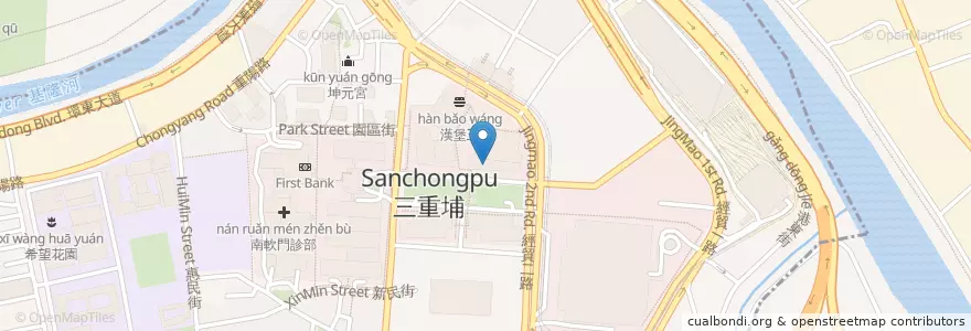 Mapa de ubicacion de 中國信託美食街 en 타이완, 신베이 시, 타이베이시, 난강 구.