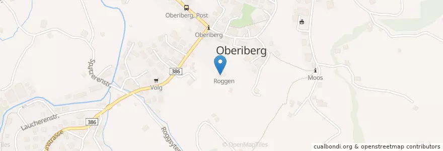 Mapa de ubicacion de Roggenbeiz en Svizzera, Svitto, Schwyz, Oberiberg.