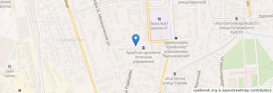 Mapa de ubicacion de Детская библиотека им. Маршака en Russia, South Federal District, Krasnodar Krai, Krasnodar Municipality.