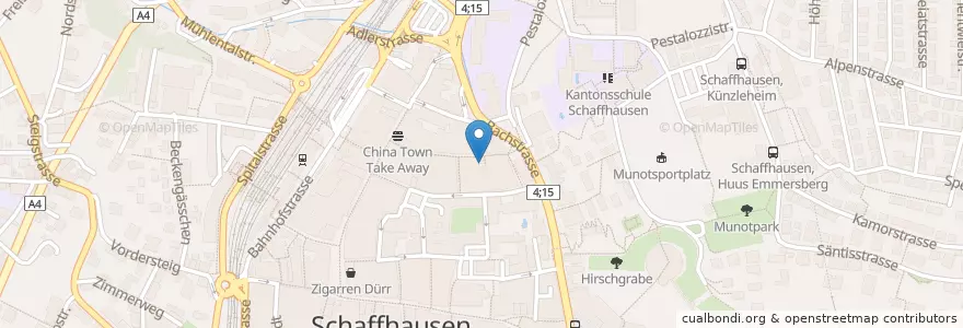 Mapa de ubicacion de Fass-Galerie und -Bühne en Zwitserland, Schaffhausen, Schaffhausen.
