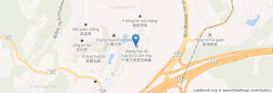 Mapa de ubicacion de 實習餐廳旅館 en تايوان, مقاطعة تايوان, سين شو, 香山區.