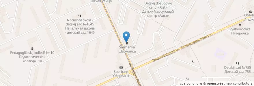 Mapa de ubicacion de Шарманка en Rusland, Centraal Federaal District, Moskou, Юго-Восточный Административный Округ, Рязанский Район, Район Кузьминки.