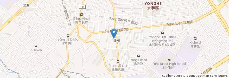 Mapa de ubicacion de 三媽臭臭鍋 en Taiwan, Nuova Taipei, Yonghe.