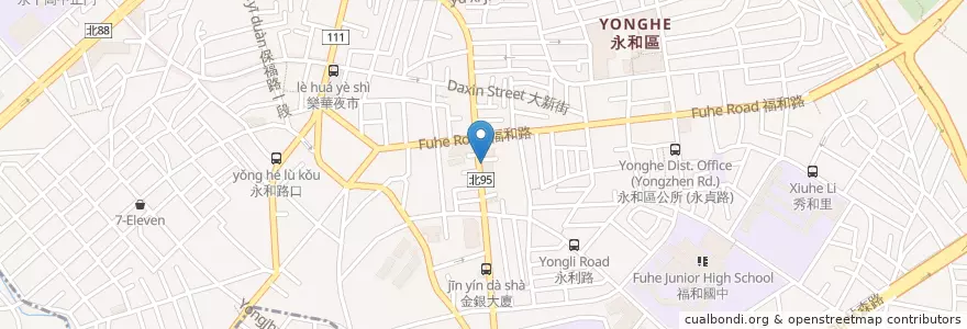 Mapa de ubicacion de 中國信託商業銀行 en Taiwan, 新北市, 永和區.