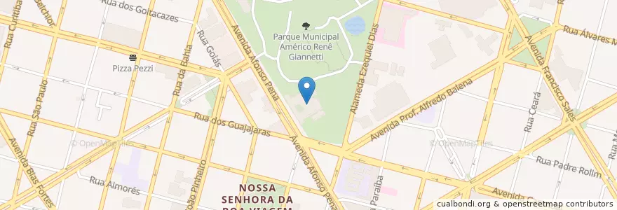 Mapa de ubicacion de Grande Teatro do Palácio das Artes en Brazilië, Regio Zuidoost, Minas Gerais, Região Geográfica Intermediária De Belo Horizonte, Região Metropolitana De Belo Horizonte, Microrregião Belo Horizonte, Belo Horizonte.