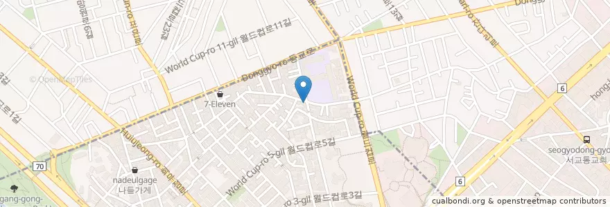 Mapa de ubicacion de 남경 카페 (NK Cafe) en Corea Del Sud, Seul, 마포구, 합정동.
