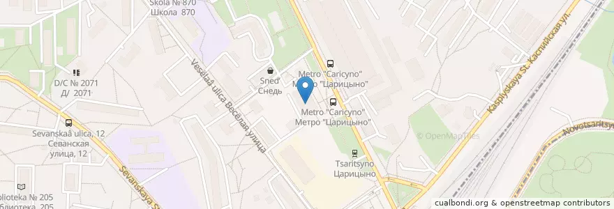 Mapa de ubicacion de KFC en Rusia, Центральный Федеральный Округ, Москва, Южный Административный Округ.