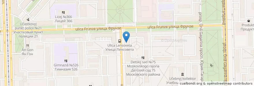 Mapa de ubicacion de DreamSmile en Russia, Northwestern Federal District, Leningrad Oblast, Saint Petersburg, Московский Район, Округ Московская Застава.