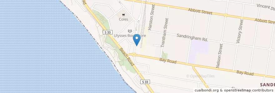 Mapa de ubicacion de sandy fish n chips en Australie, Victoria, City Of Bayside.