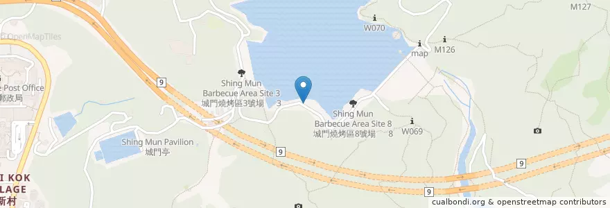 Mapa de ubicacion de 城門燒烤區6號場 Shing Mun Barbecue Area Site 6 en Cina, Guangdong, Hong Kong, Nuovi Territori, 荃灣區 Tsuen Wan District.