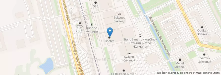 Mapa de ubicacion de Билл-Хук en Rusia, Северо-Западный Федеральный Округ, Óblast De Leningrado, San Petersburgo, Фрунзенский Район, Балканский Округ.