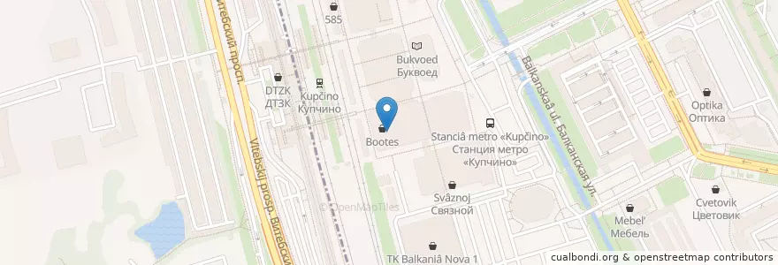 Mapa de ubicacion de Панда en Rusland, Северо-Западный Федеральный Округ, Oblast Leningrad, Sint-Petersburg, Фрунзенский Район, Балканский Округ.