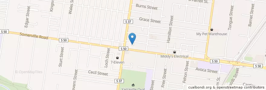 Mapa de ubicacion de McDonald's en Australia, Victoria, City Of Maribyrnong.