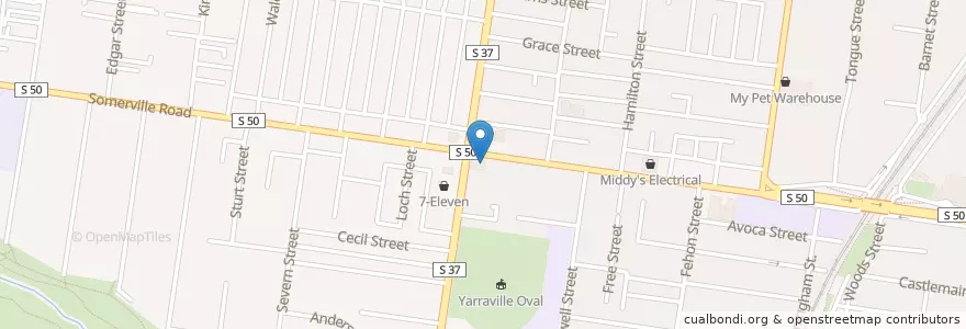 Mapa de ubicacion de Carnovale Pharmacy en استرالیا, Victoria, City Of Maribyrnong.