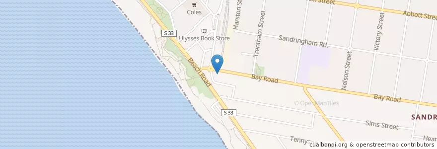 Mapa de ubicacion de Bayside Fish & Burger Bar en Australie, Victoria, City Of Bayside.