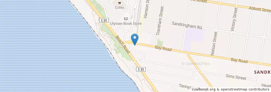Mapa de ubicacion de Boathouse en Australie, Victoria, City Of Bayside.