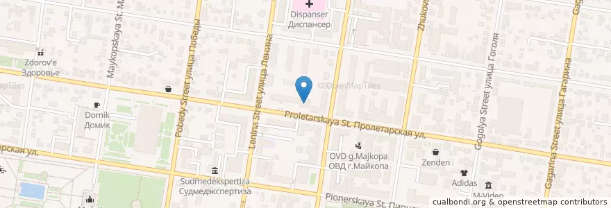 Mapa de ubicacion de ВТБ Банк Москвы en 俄罗斯/俄羅斯, 南部联邦管区, 克拉斯诺达尔边疆区, 阿迪格共和国, Городской Округ Майкоп.