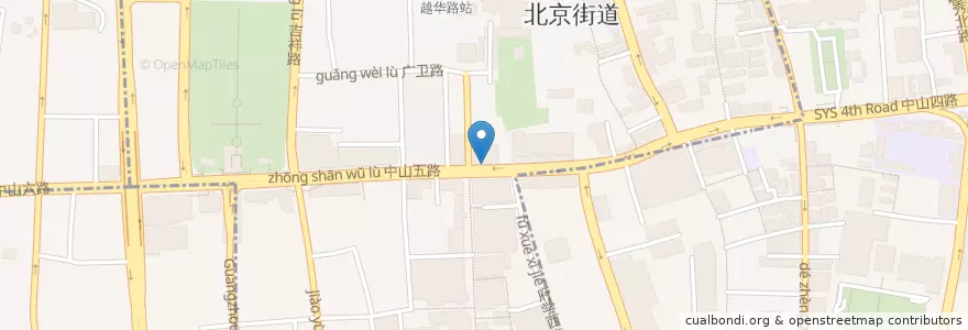 Mapa de ubicacion de 真功夫 en Китай, Гуандун, Гуанчжоу, 越秀区, 北京街道.