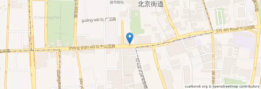 Mapa de ubicacion de 荔银肠粉 en China, Cantão, Cantão, 越秀区, 北京街道.