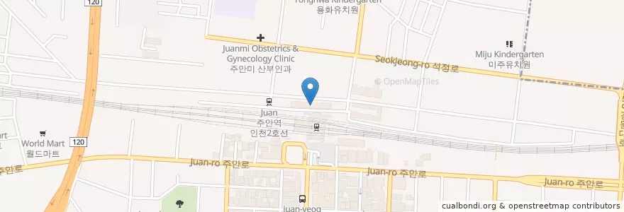 Mapa de ubicacion de CGV 주안 en كوريا الجنوبية, إنتشون, 미추홀구.