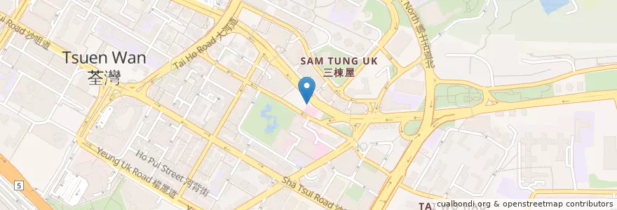 Mapa de ubicacion de 葛量洪夫人健康院 Maurine Grantham Health Centre en 中国, 广东省, 香港 Hong Kong, 新界 New Territories, 荃灣區 Tsuen Wan District.