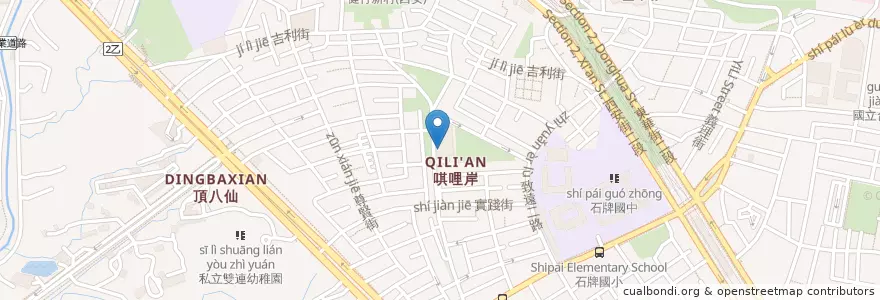 Mapa de ubicacion de 北投運動中心置物櫃 en تایوان, 新北市, تایپه, 北投區.