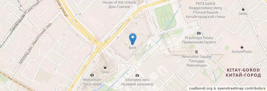 Mapa de ubicacion de Москва en Russie, District Fédéral Central, Moscou, Центральный Административный Округ, Тверской Район.