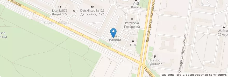 Mapa de ubicacion de Millano en Russland, Föderationskreis Nordwest, Oblast Leningrad, Sankt Petersburg, Невский Район, Округ Правобережный.