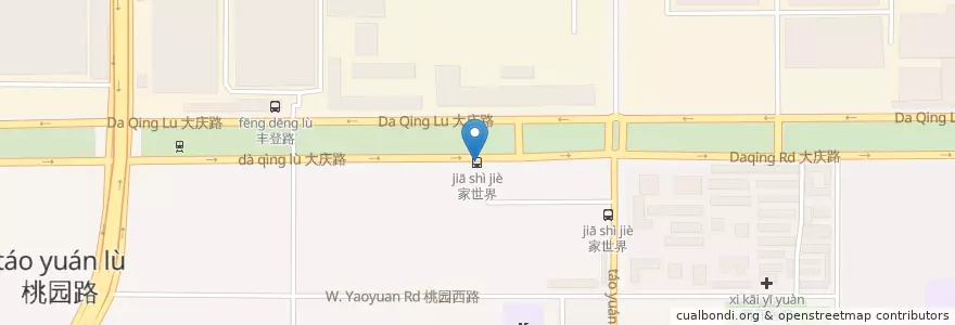 Mapa de ubicacion de 家世界 en China, Shaanxi, Xi'an, Lianhu District.